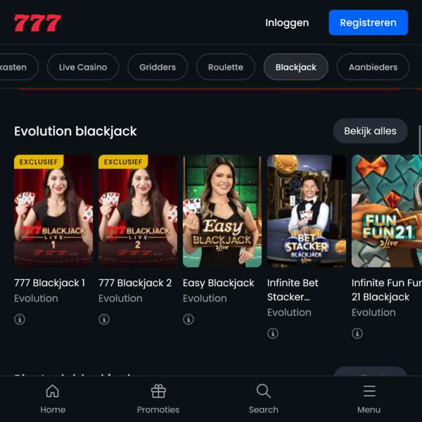 Live Game Shows bij 777 casino