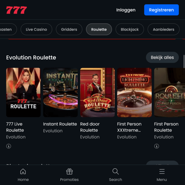 Stakelogic Blackjack bij 777 casino